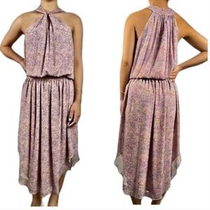 Women Ramy Brook Kent Halter Neck Paisley Print Midi Dress in Rose Small